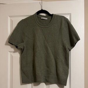 Abercrombie & Fitch Frosted Olive Green Crew Sweater Top